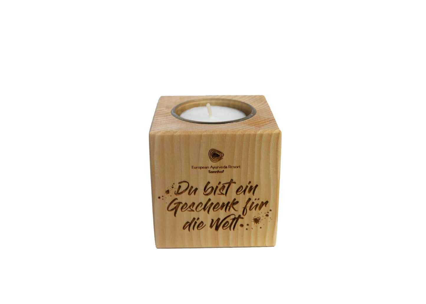 European Ayurveda® Zirbenwürfel Teelichthalter - European Ayurveda® | Shop
