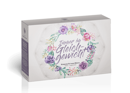 Immer im Gleichgewicht – ayurvedischer Kräutertee von European Ayurveda für innere Balance und Wohlbefinden.