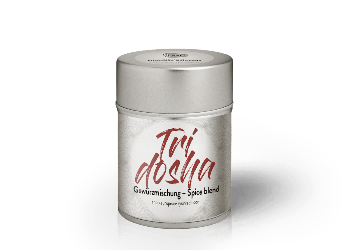 Tridosha Gewürzmischung von European Ayurveda – ayurvedische Gewürzmischung mit natürlichen Zutaten für die Balance aller drei Doshas.