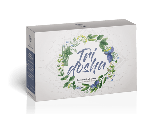 Tridosha Kräuter- und Gewürztee von European Ayurveda – ayurvedische Teemischung mit natürlichen Zutaten für die Balance aller drei Doshas.